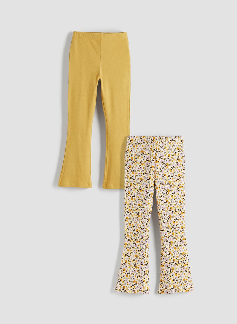 ال سي وايكيكي ليجنز بناتي بنقشة ورد بوسط مطاطي (2 قطعة) - Image 1